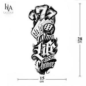 YARIM KOL ONE LIFE ONE CHANCE DÖVMESİ