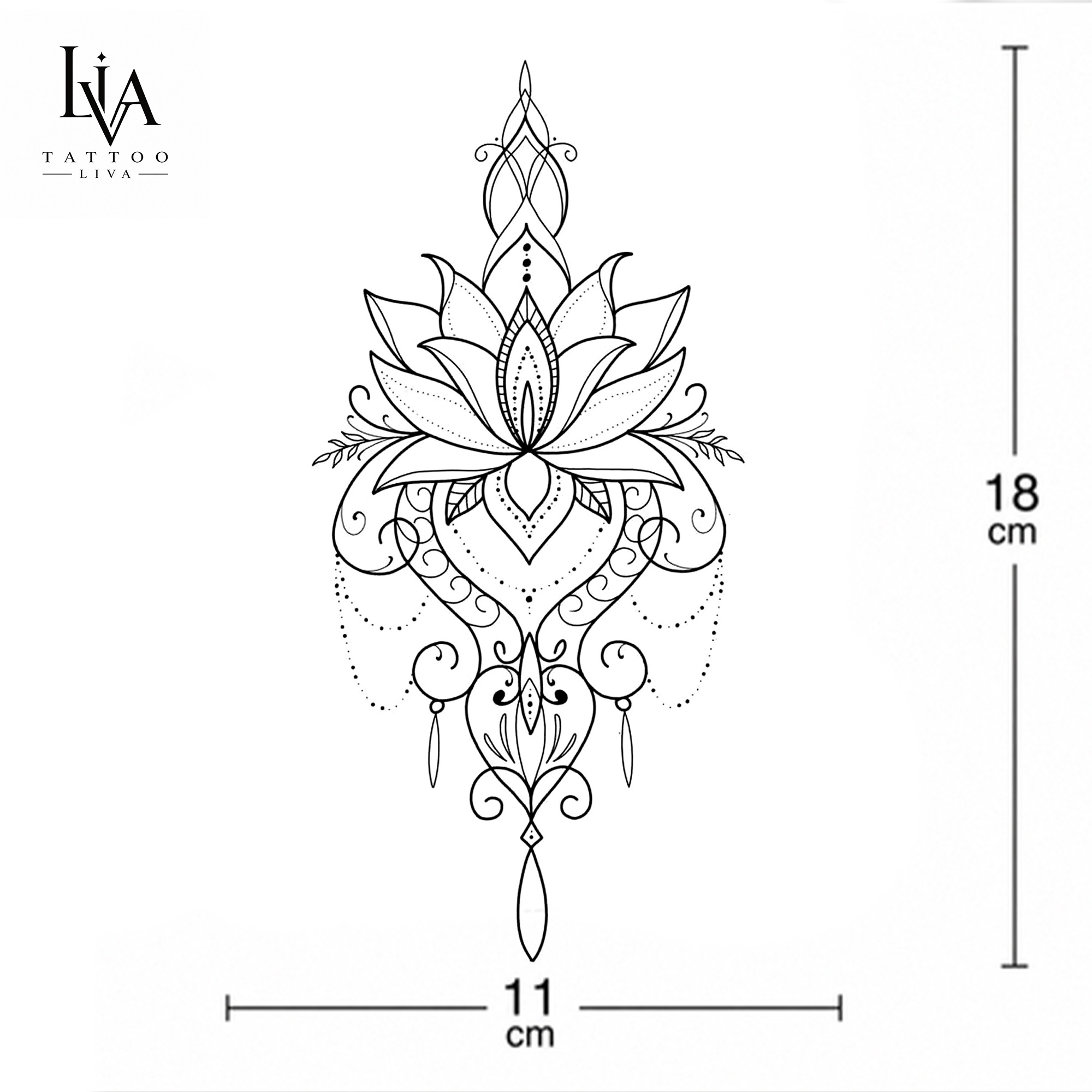 BÜYÜK BOY LOTUS MANDALA DÖVMESİ