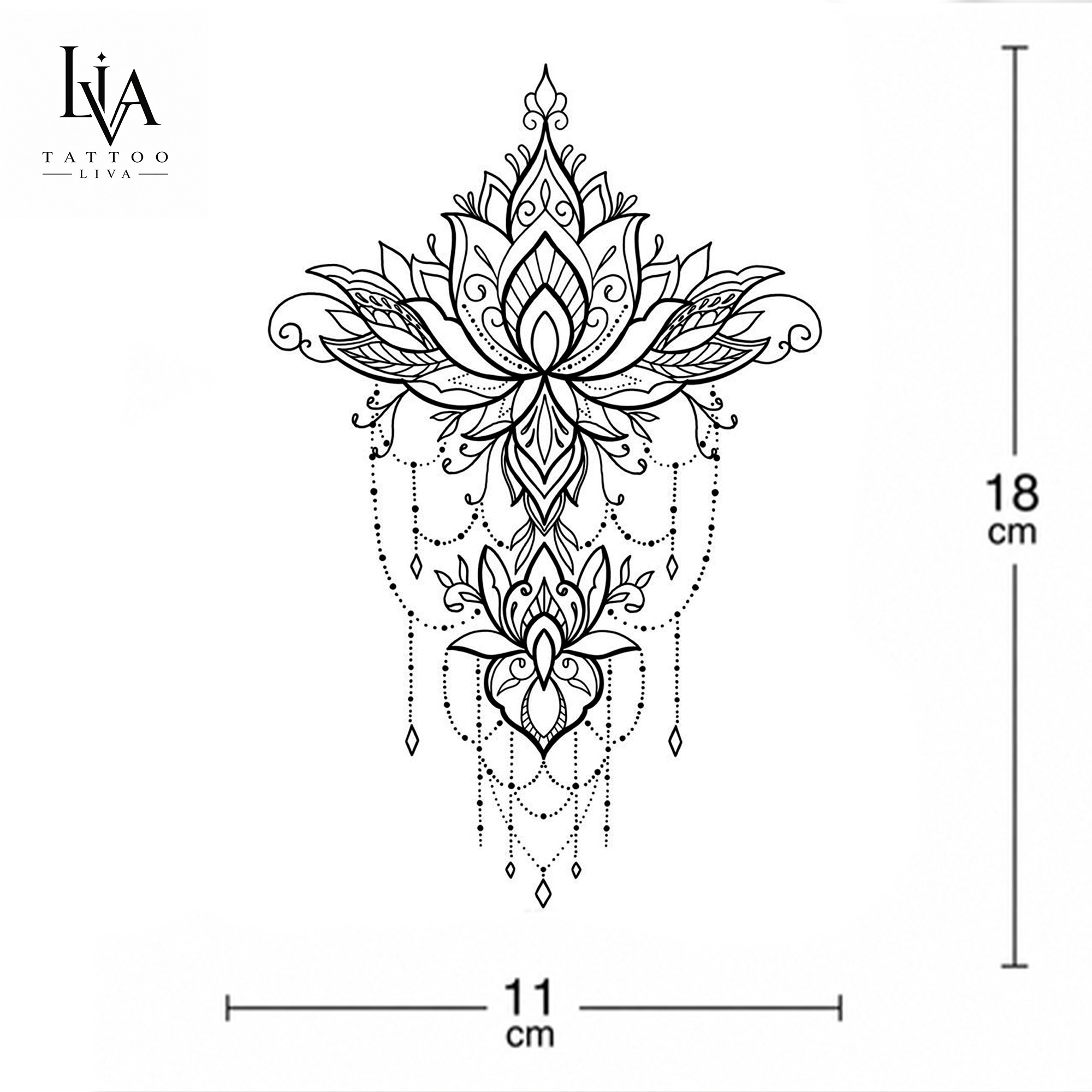 BÜYÜK BOY LOTUS MANDALA DÖVMESİ