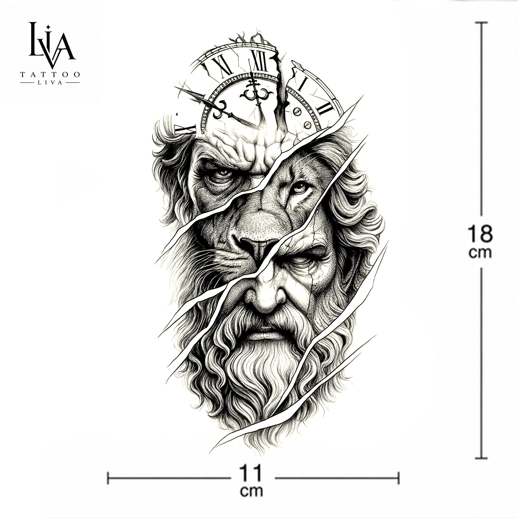 BÜYÜK BOY SAAT ASLAN ZEUS DÖVMESİ
