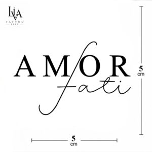 KÜÇÜK BOY AMOR FATİ YAZI DÖVMESİ